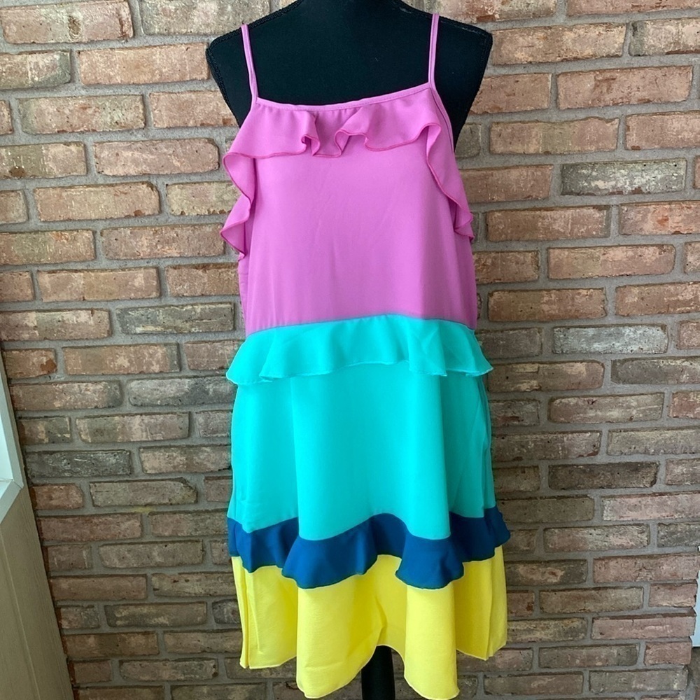 Haptics Colorblock Midi Dress Medium NWOT